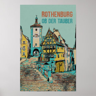 Medieval Rothenburg ob der Tauber, Bayern Poster