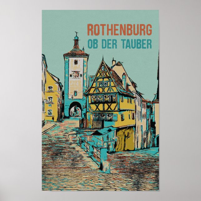 Medieval Rothenburg ob der Tauber, Bayern Poster (Framsidan)
