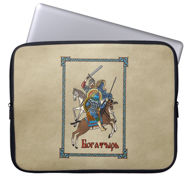 Medieval Russian Bogatyr Laptop Sleeve (Framsidan)