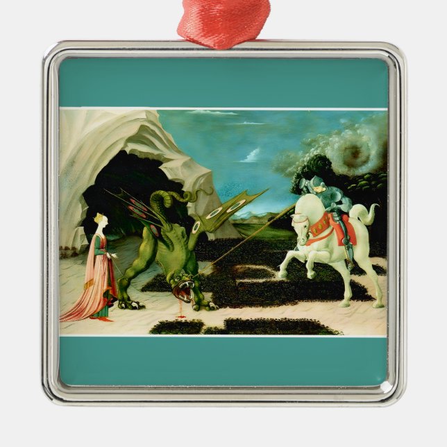 Medieval Saint George och Drago Julgransprydnad Metall (Framsidan)