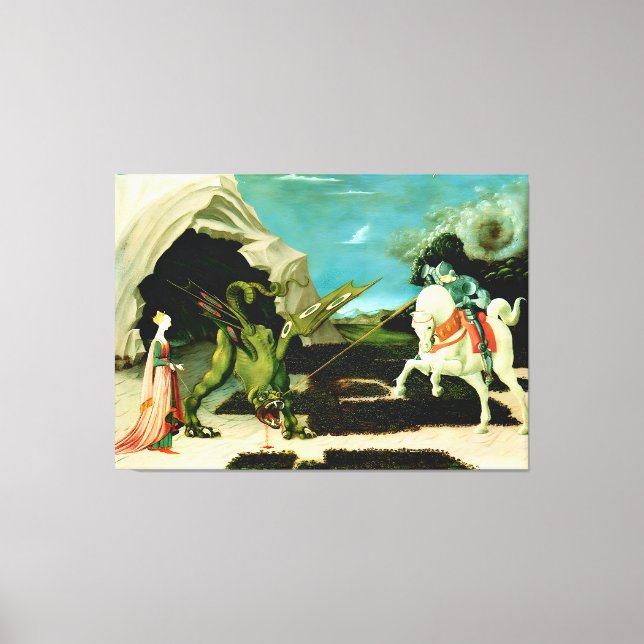Medieval Saint George och Dragon Canvastryck (Framsida)