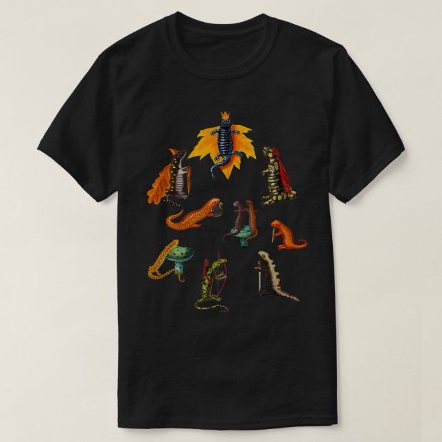Medieval Salamanders och Newts T Shirt (Design framsida)