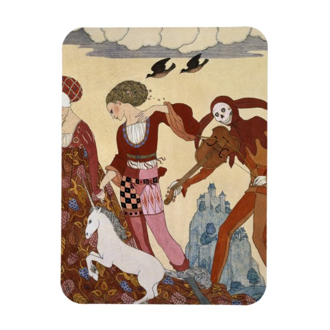 Medieval Scene av Georges Barbier Magnet (Vertikal)