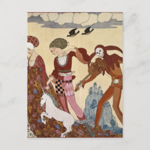 Medieval Scene av Georges Barbier Vykort
