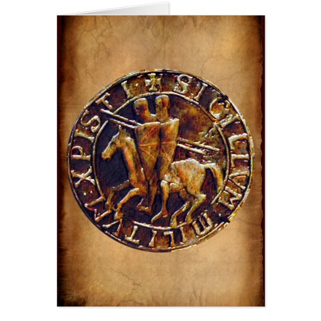 Medieval Seal of the Knight Templar Hälsningskort (Framsidan)