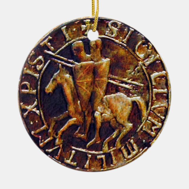 Medieval Seal of the Knight Templar Julgransprydnad Keramik (Framsidan)