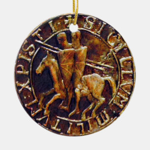Medieval Seal of the Knight Templar Julgransprydnad Keramik