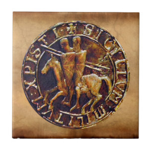 Medieval Seal of the Knight Templar Kakelplatta