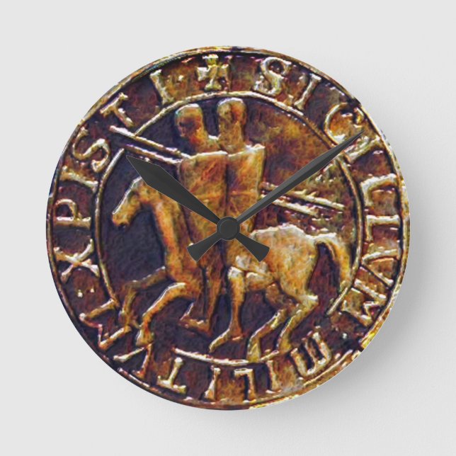 Medieval Seal of the Knight Templar Rund Klocka (Framsida)