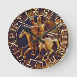 Medieval Seal of the Knight Templar Rund Klocka