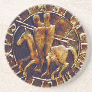 Medieval Seal of the Knight Templar Underlägg Sandsten