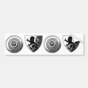Medieval Shields Bumper Sticker Bildekal