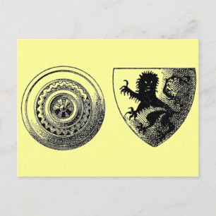 Medieval Shields vycard Vykort
