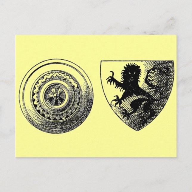 Medieval Shields vycard Vykort (Framsida)