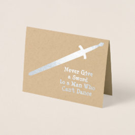 Medieval Silver Sword - Anpassningsbar Quote - Mal Folierat Kort