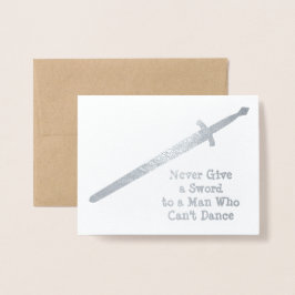 Medieval Silver Sword - Anpassningsbar Quote - Mal Folierat Kort
