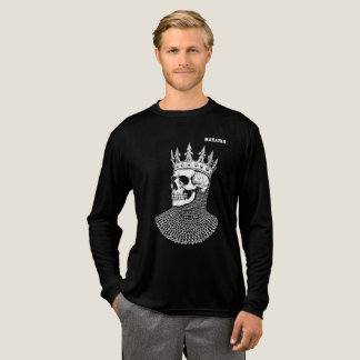 "Medieval Skull Kung in Chainmail - Bläck Line Art T Shirt