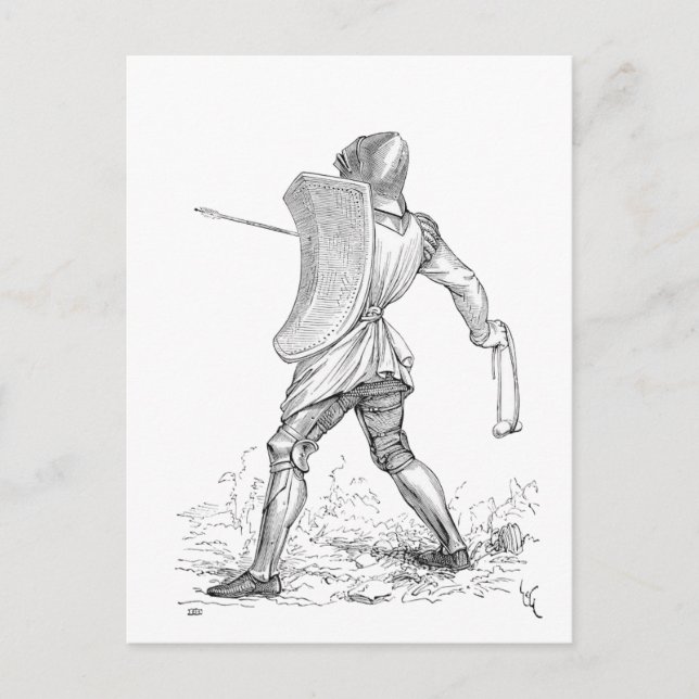 Medieval Slinger Kastile Knight Armor Vykort (Framsida)