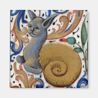 Medieval snigel-cat magnet
