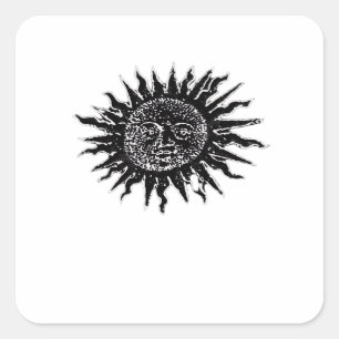 Medieval Sol Engrave - Whimsigoth Aesthetic - Wh Fyrkantigt Klistermärke