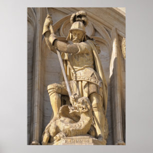 Medieval staty Archangel Michael Poster