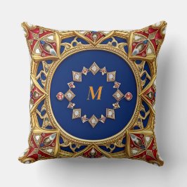 Medieval Stil Artistic Golden Ornament Kudde