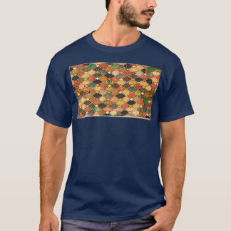 MEDIEVAL STIL STAINED GLASS WINDOW EARTHY BROWN T SHIRT