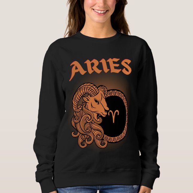 Medieval Stil Zodiac Aries T Shirt (Framsida)