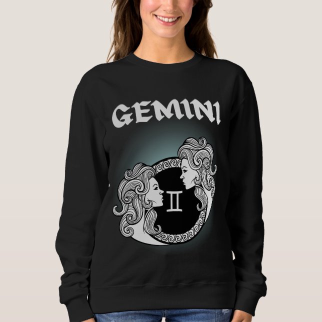 Medieval Stil Zodiac Gemini T Shirt (Framsida)