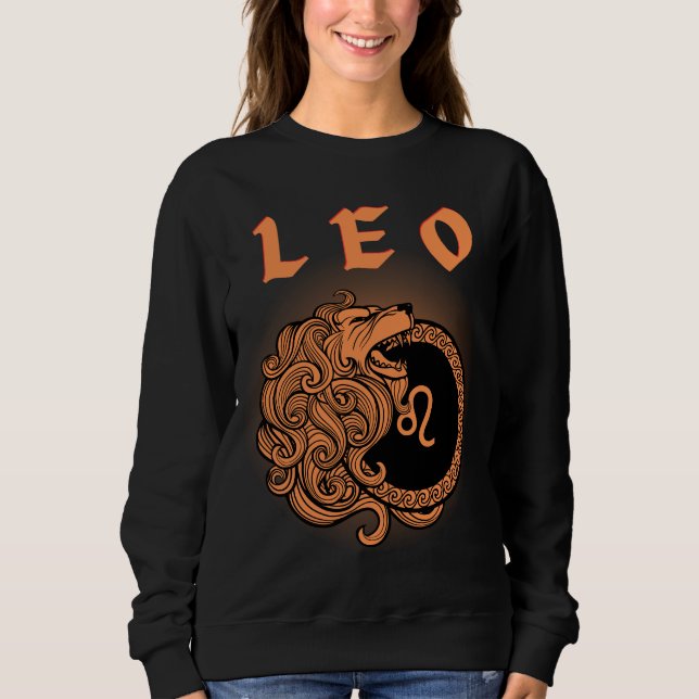 Medieval Stil Zodiac Leo T Shirt (Framsida)