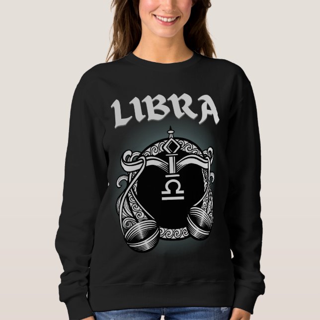 Medieval Stil Zodiac Libra T Shirt (Framsida)
