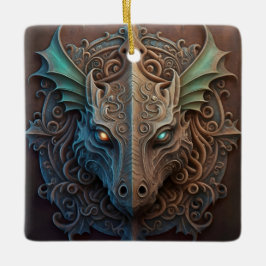 Medieval Stone Gargoyle Dragon Carving Julgransprydnad Keramik