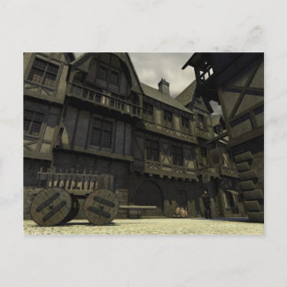 Medieval Street Scene - 2 Vykort