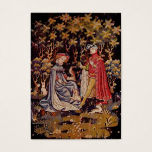 Medieval tapestry älskare visitkort