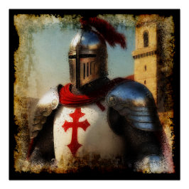 Medieval Templar Knight Perfect Poster