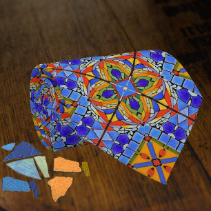 Medieval Tile Church Golv, blått tema Slips