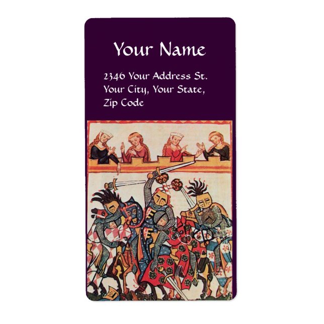 MEDIEVAL TOURNATION, FIGHTING KNIGHTS OCH DAMSEL FRAKTSEDEL (Framsidan)