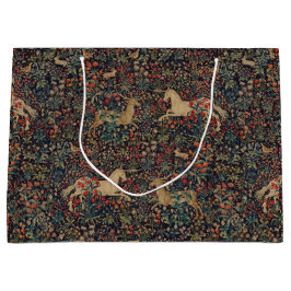 Medieval Unicorn Midnight Blommigt Garden