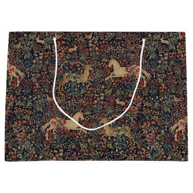 Medieval Unicorn Midnight Blommigt Garden (Framsidan)