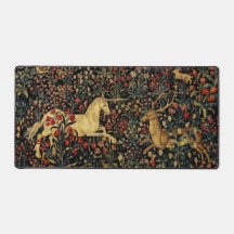 Medieval Unicorn Midnight Blommigt Garden