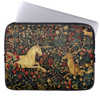 Medieval Unicorn Midnight Blommigt Garden Laptop Fodral