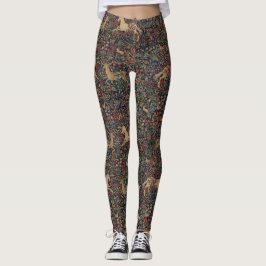 Medieval Unicorn Midnight Blommigt Garden Leggings