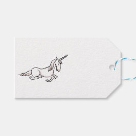 Medieval Unicorn och Millurs fleurs presentmärkre Presentetikett