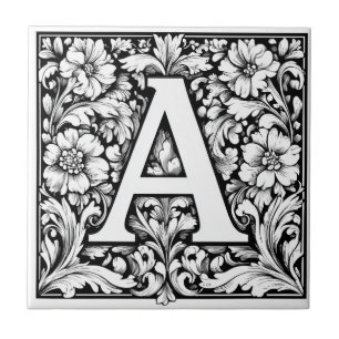 Medieval, upplyst Brev A Kakelplatta