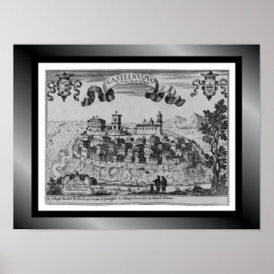Medieval Village Karta Castelnuovo ~ Italien ~ Poster