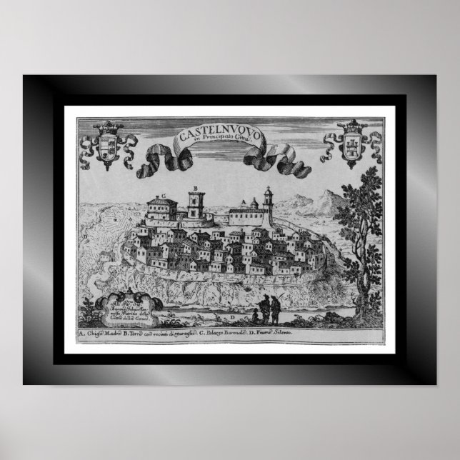 Medieval Village Karta Castelnuovo ~ Italien ~ Poster (Framsidan)