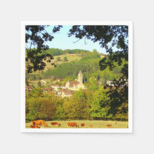 Medieval Village of Plazac Papper Napkins