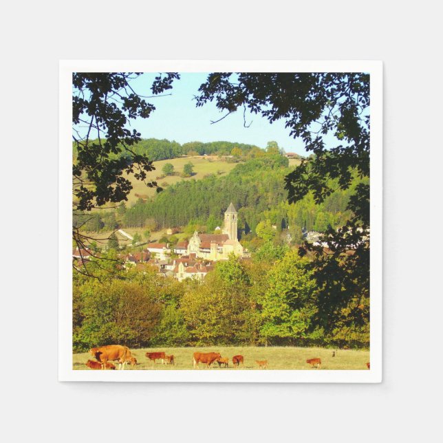 Medieval Village of Plazac Papper Napkins Pappersservett (Framsidan)