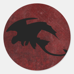 Medieval Vintage Fantasy Dragon Runt Klistermärke