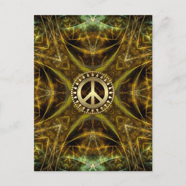 Medieval Visions Golden Peace Symbol Postcard Vykort (Framsida)